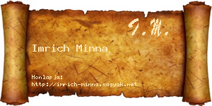 Imrich Minna névjegykártya